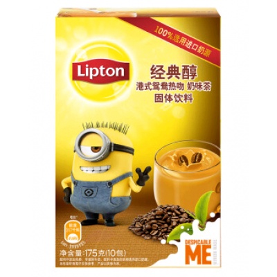 立顿Lipton 奶茶 经典醇港式鸳鸯热吻奶茶10条175g(包装随机) 小黄人速溶固体饮料办公室饮品