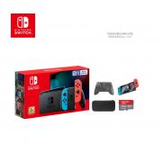 任天堂 Nintendo Switch 国行续航增强版 红蓝主机 &HORI包/膜/蓝牙无线手柄 &闪迪200G TF存储卡